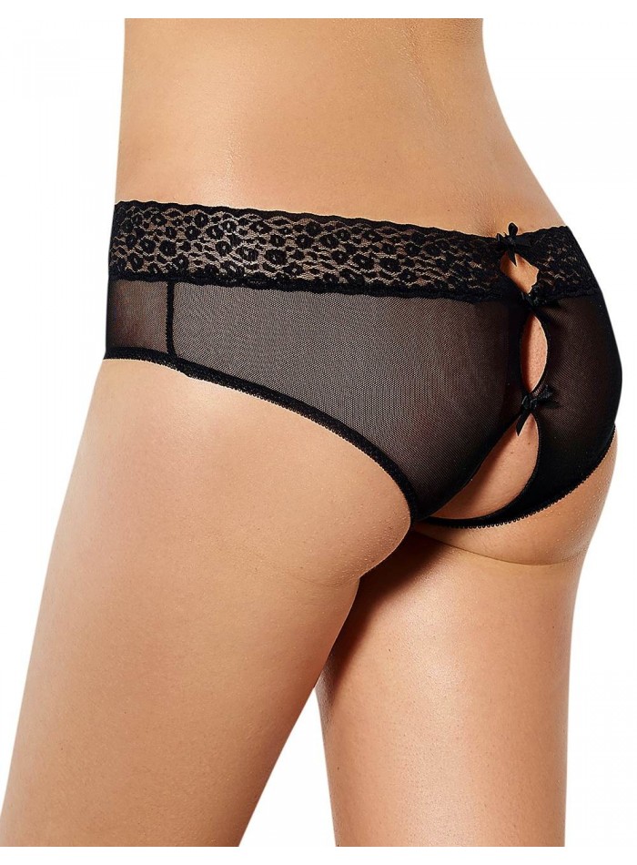 Sexy tanga de tull traslucida con cintura de encaje.