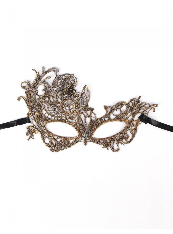 Antifaz crochet , dorado