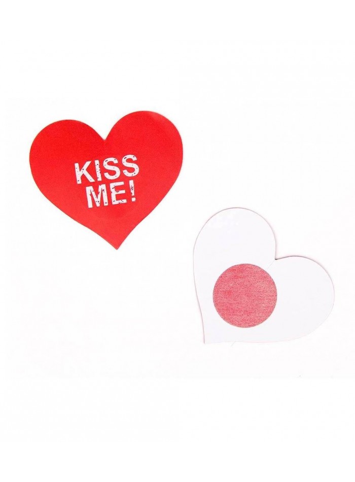 Pezoneras sexy adhesivas con forma de corazón "kiss me".