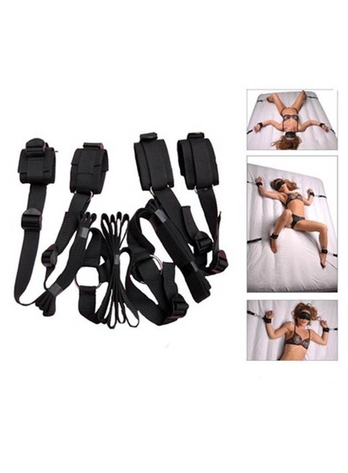 kit muñequeras y tobilleras bdsm diseñado para amarre en la cama.