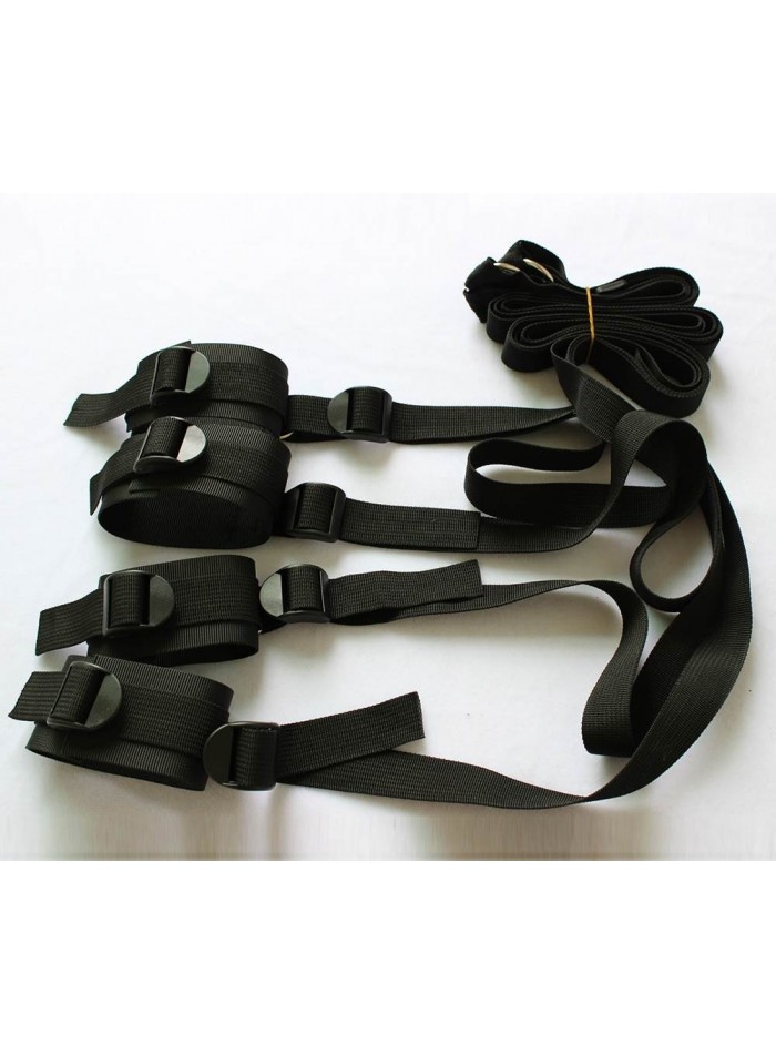 kit muñequeras y tobilleras bdsm diseñado para amarre en la cama.