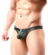 Colaless sunga tanga masculina diseño camuflado verde militar