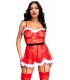 Fantasía mamá noel babydoll encaje rojo + colaless