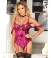 Velvet Body Sexy con Portaligas, superficie aterciopleada.
