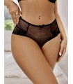 Tanga Sexy de tull y encaje, diseño con cintura alta.