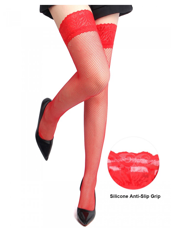 Medias de red con liga silicona en talles chicos y grandes hasta 2XL