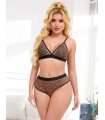 Conjunto de lencería animal print incluye soutién sin aro y colaless