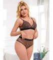 Conjunto de lencería animal print incluye soutién sin aro y colaless