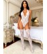 Conjunto Sexy de Encaje Body Escotado y medias bucaneras.