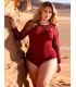 Body sexy de Lycra Color negro mangas encaje  Lencería  talles Grandes