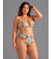 Malla triángulo y bikini tiro alto