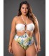 Malla trikini estampada, diseño brasileño con cuencas
