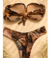 Bikini strapless estampado