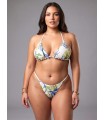 Bikini triángulo texturado estampado